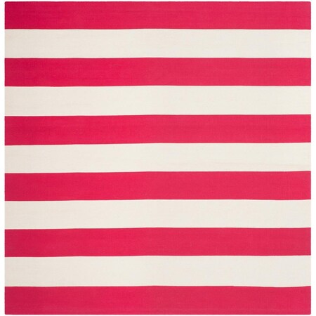 Safavieh 4 x 4 ft. Montauk Flat Weave & Hand Loomed Square Area Rug Red & Ivory MTK712B-4SQ